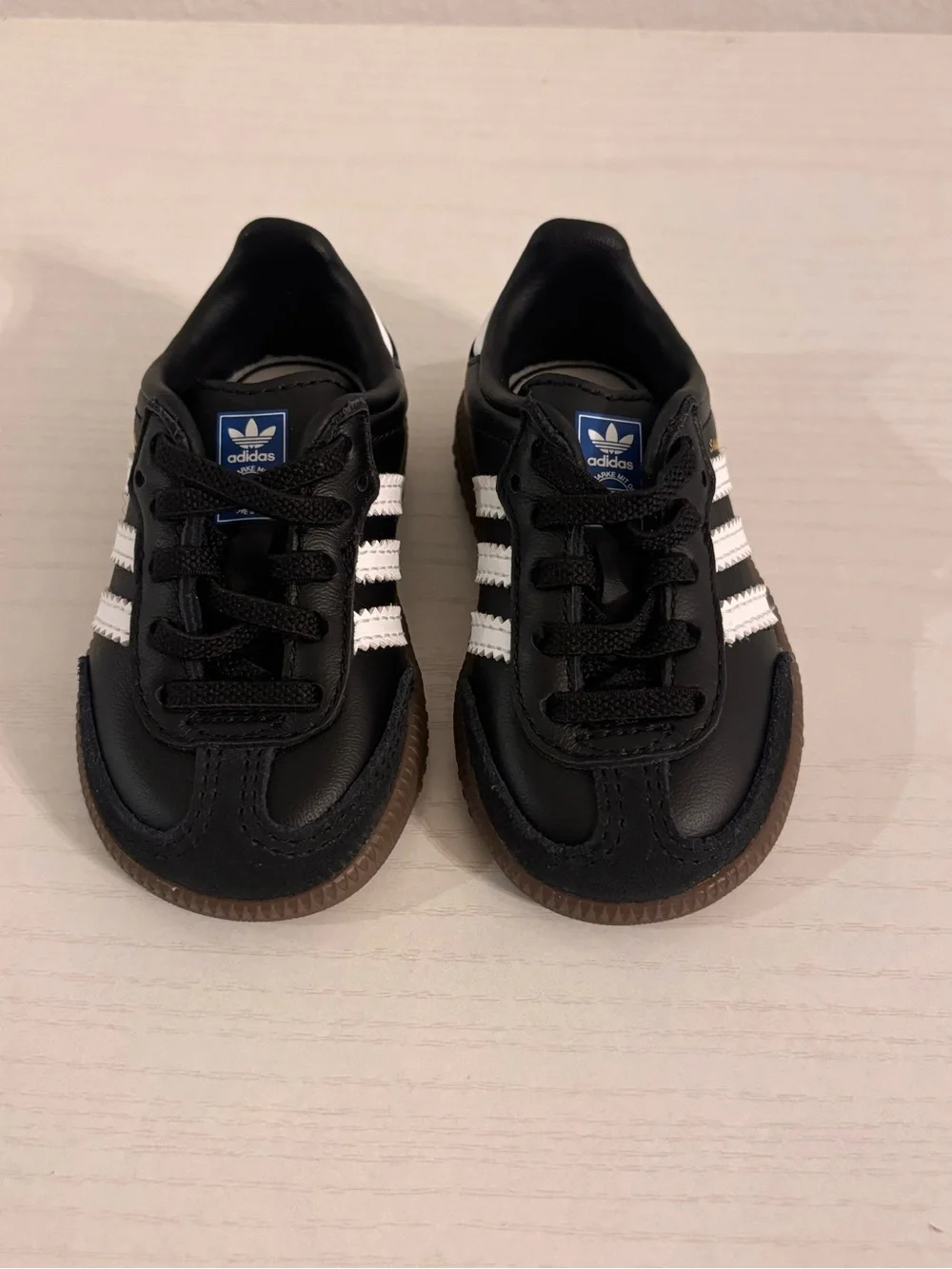 adidas Kids Black Sneakers with White Three-Stripes